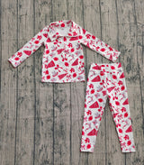 Red bow football zipper jacket leggings girls team yoga set