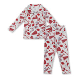 Red bow football zipper jacket leggings girls team yoga set
