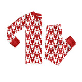 white red valentine heart plaid girls long sleeve pajamas