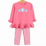 red floral cup print girls long sleeve set