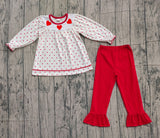 Heart embroidery tunic pants girls Valentine's clothing