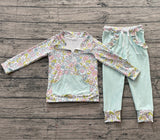 Floral pullover pockets mint pants girls outfits