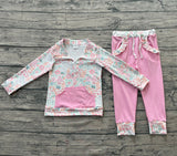 Floral pullover pockets pink pants girls outfits