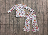 Ghost pumpkin smile top pants girls Halloween outfit
