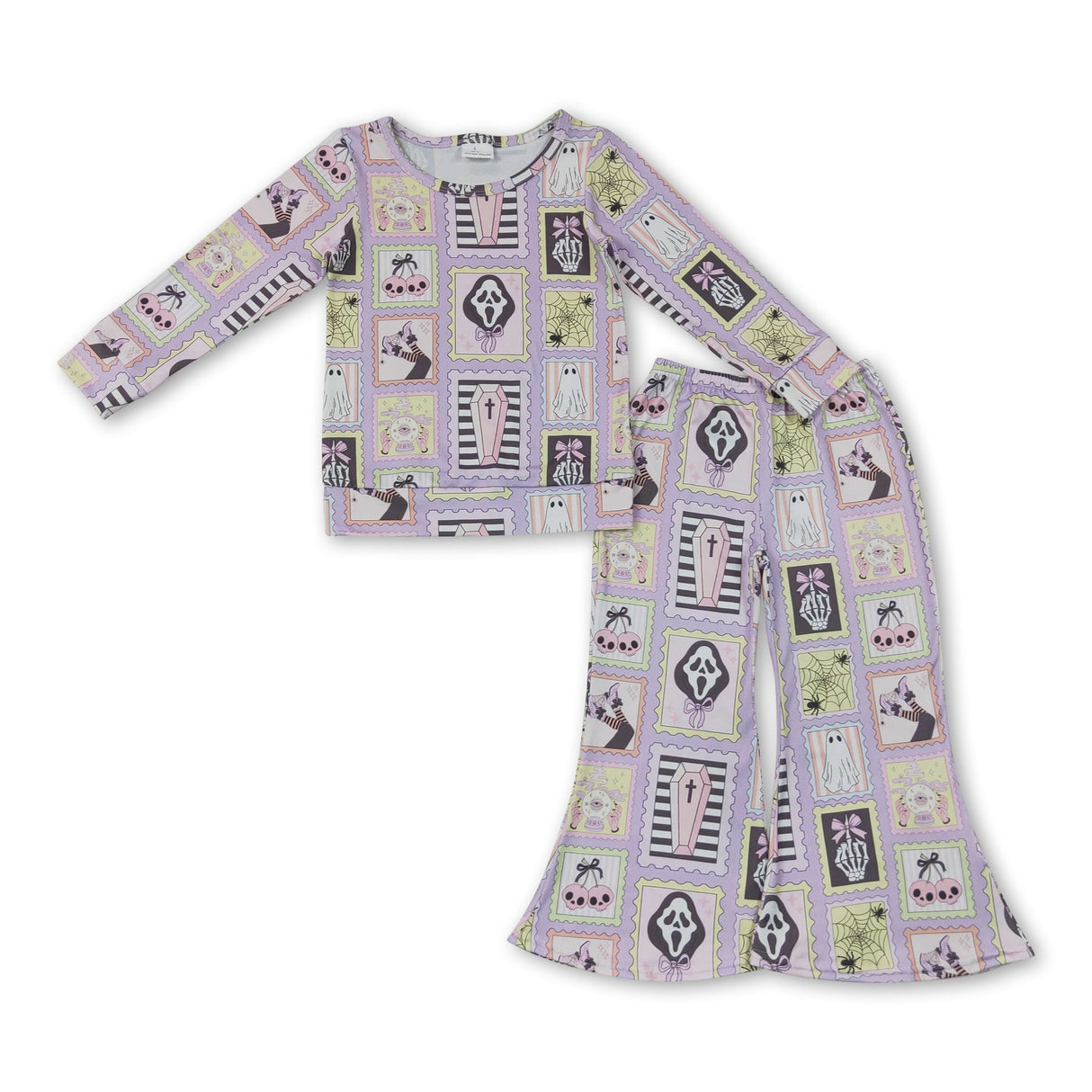Ghost scream bow top pants girls Halloween outfits