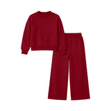 Long sleeves maroon cotton top pants kids girls outfits