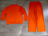 Long sleeves orange cotton top pants adult women outfits
