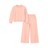 Long sleeves peach cotton top pants kids girls outfits