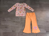 Bow skull top pants kids girls Halloween outfits