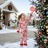 Red ruffle long sleeves santa top pants girls Christmas outfit