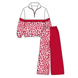 Red leopard pullover pants girls G team outfits