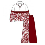 Maroon leopard pullover pants girls G team outfits