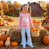 Long sleeves pumpkin shoes top pants kids girls fall clothes