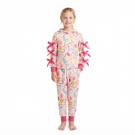 Long sleeves Christmas lighting hoodie pants girls outfits