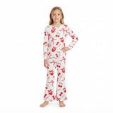 Cherry heart bow top pants girls Valentine's outfits