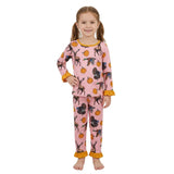 Long sleeves deer duck turkey pumpkin girls fall pajamas