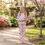 I love you heart plaid ruffle girls Valentine's clothes