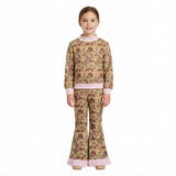 Pink plaid long sleeves camo top pants girls outfits