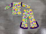 Deer camo ruffle top pants girls Mardi Gras outfits