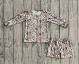 Long sleeves camo top shorts kids girls outfits