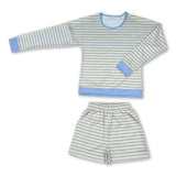 Yellow stripe top shorts adult women active wear set