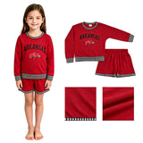 Long sleeves hog vinyl top shorts girls team outfits