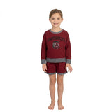 Long sleeves maroon C top shorts girls team outfits
