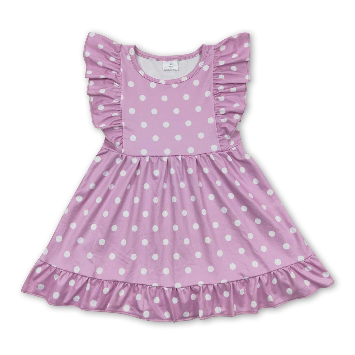 Flutter sleeves polka dots baby girls summer dresses