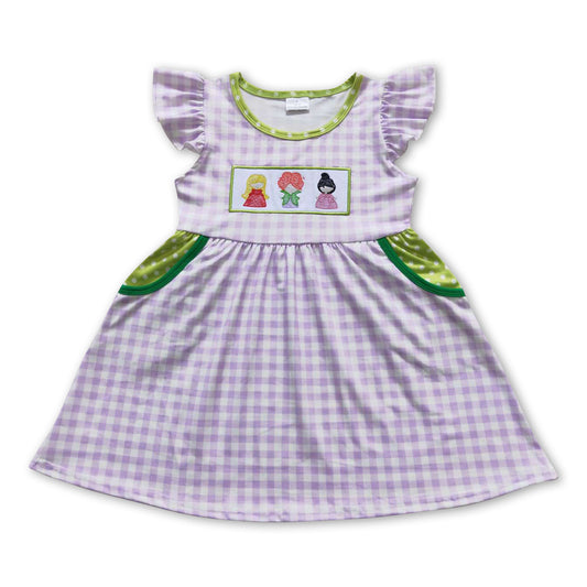 Lavender plaid witches pockets baby girls Halloween dress