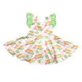 Happy go lucky pink plaid clover girls st patrick's day dress