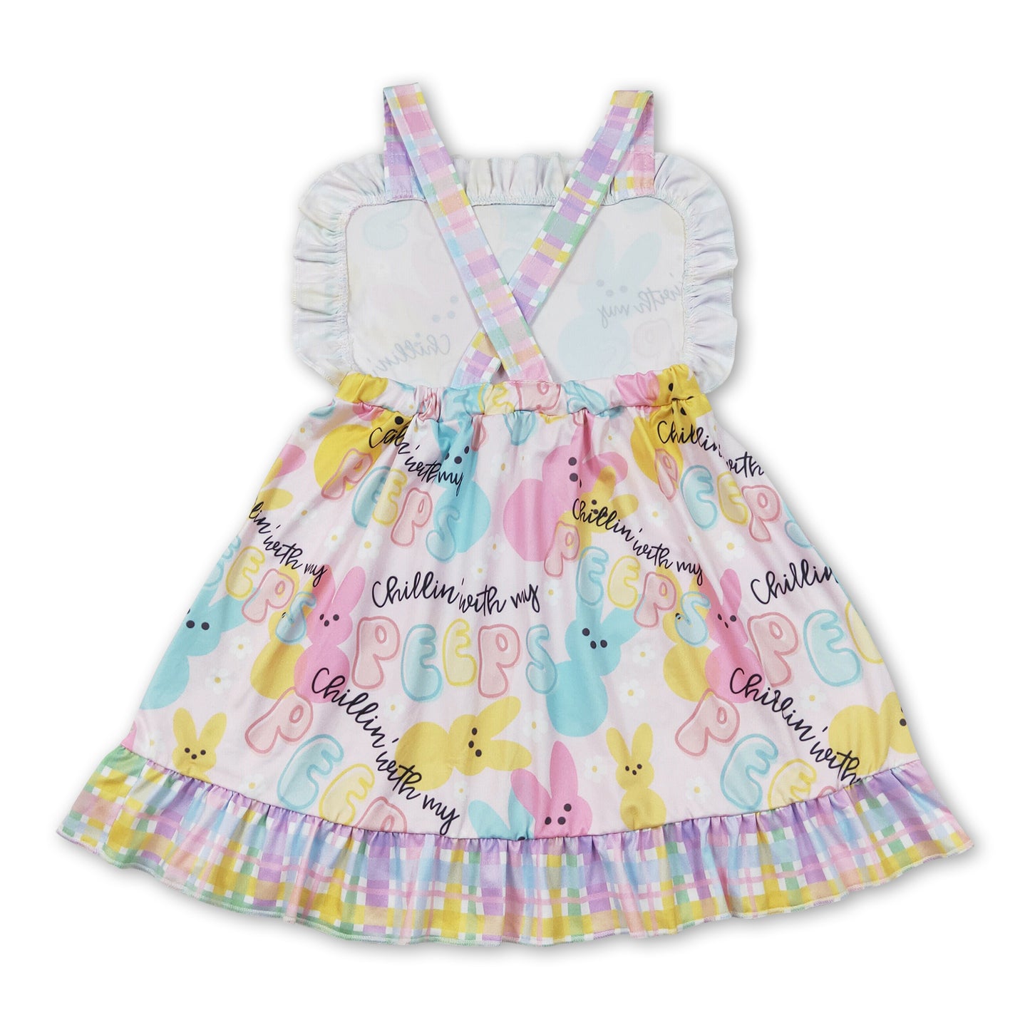 Sleeveless colorful peeps baby girls easter dresses