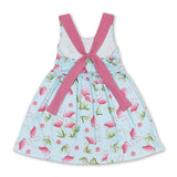 Sleeveless flamingo baby girls summer dresses