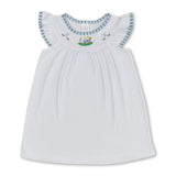 White flutter sleeves golf baby girls summer dress