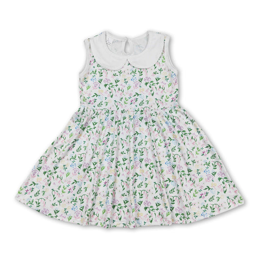 Sleeveless floral baby girls summer dress