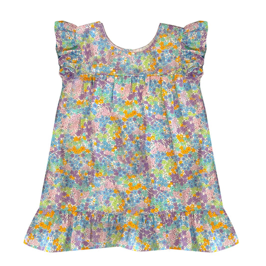Flutter sleeves lavender baby girls summer dress