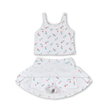 Sleeveless peach top skirt girls summer clothes
