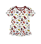 Short sleeves crawfish corn ruffle baby girls night gown