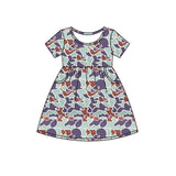Short sleeves gren camo pockets kids girls dresses
