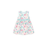 Sleeveless floral baby girls spring summer dresses