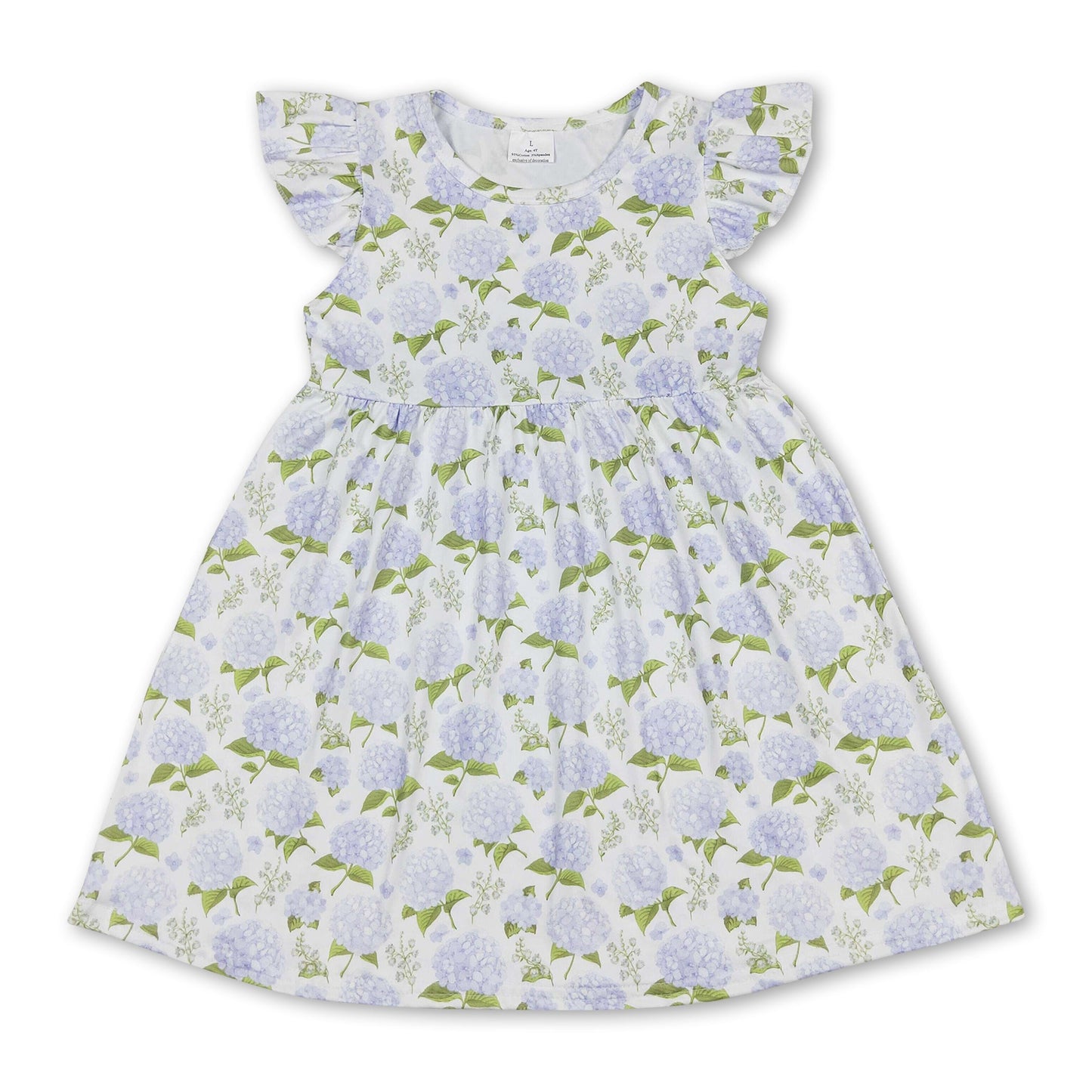 Flutter sleeves floral kids girls dresses