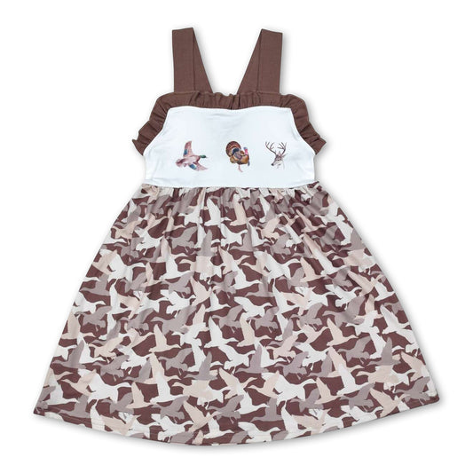 Straps duck pheasant deer camo kids girls dresses