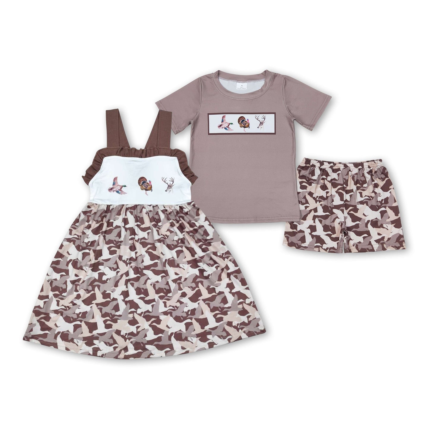 Straps duck pheasant deer camo kids girls dresses