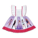 Flutter sleeves polka dots panel singer girls dresses
