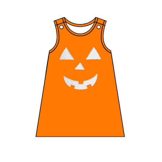 Orange sleeveless pumpkin baby girls Halloween dress