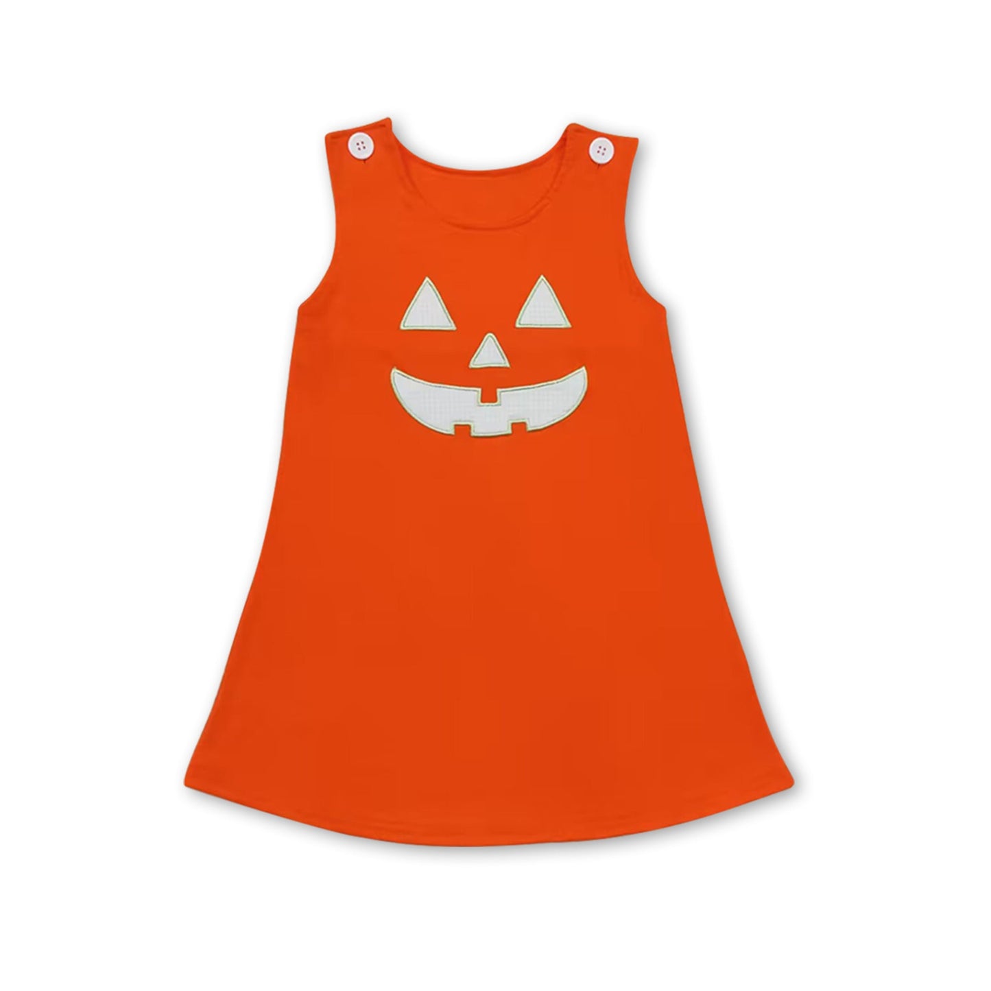 Orange sleeveless pumpkin baby girls Halloween dress