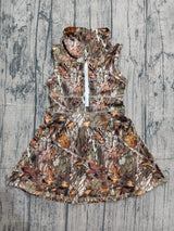 Camo sleeveless zipper athletic dress with shorts