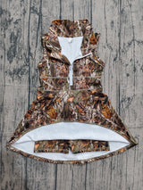 Camo sleeveless zipper athletic dress with shorts