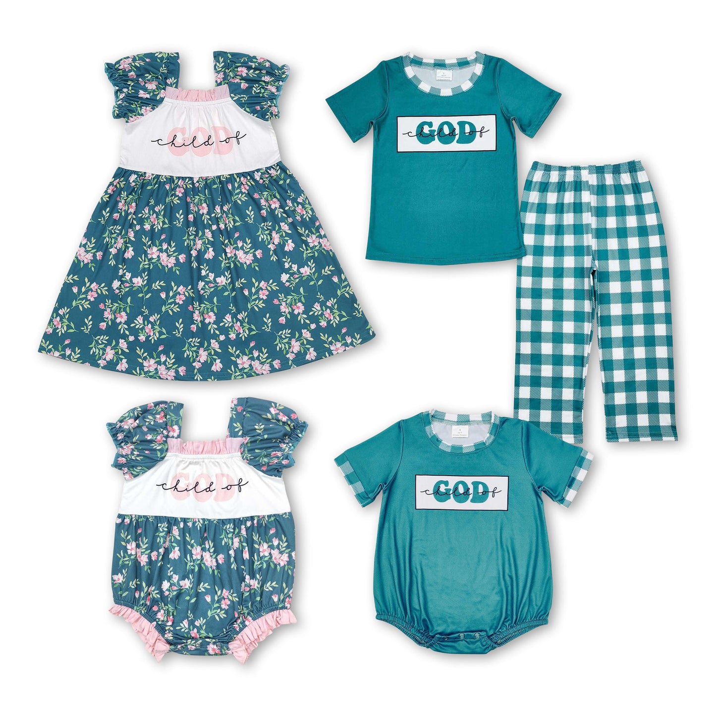 Child of God short sleeves floral baby girls dresses