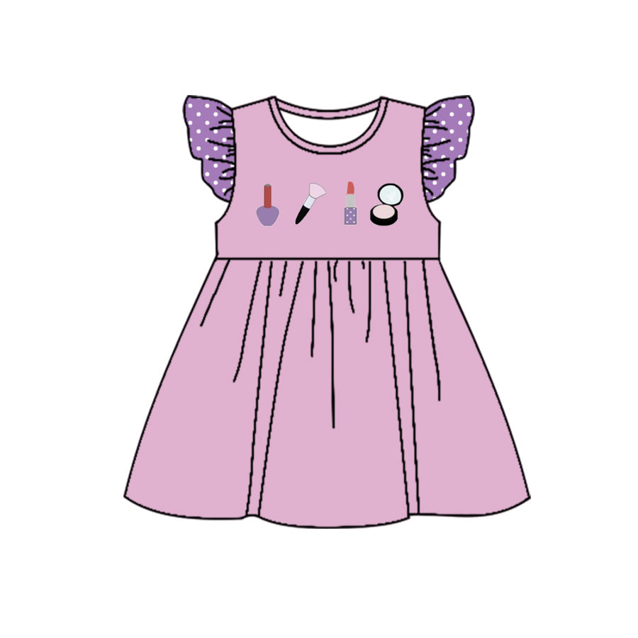 Purple polka dots make up baby girls dresses
