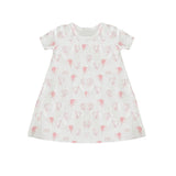 Pink short sleeves hat bow baby girls dresses